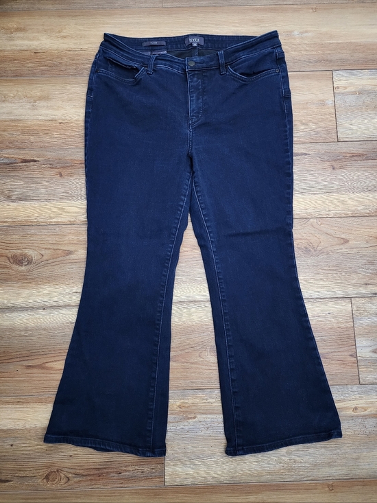 NYDJ Denim - NYDJ Flare Jeans Wonen's 12 Dark Blue Stretch Denim